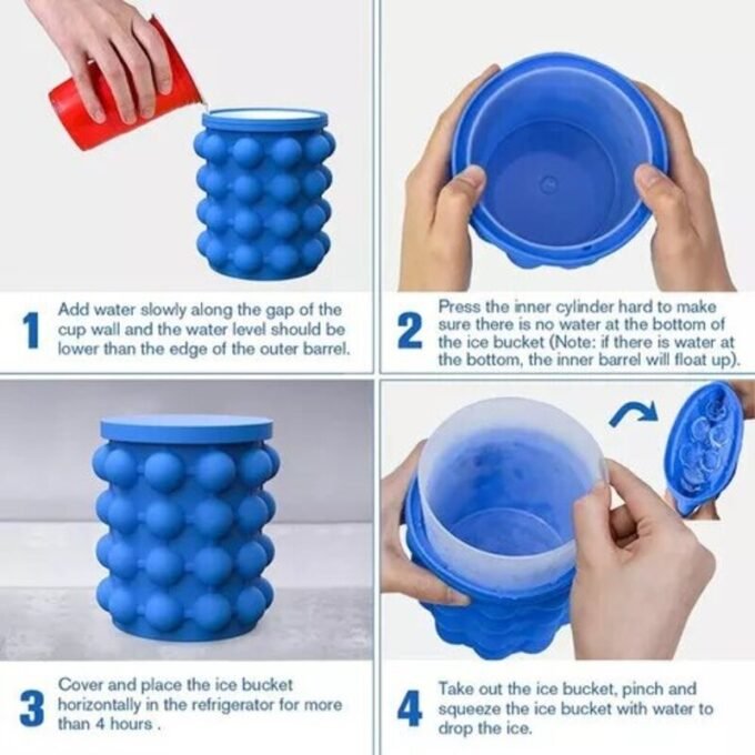 Molde siliconado para cubos de hielo cubeta portátil FK23D-101
